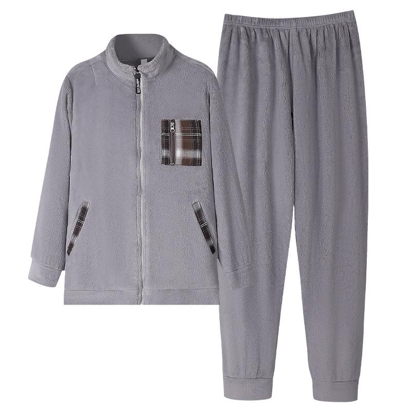 Pajamas Women'S Autumn And Winter Winter Coral Fleece Thickened Fleece Flannel Loungewear Winter Suit