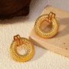 Chen He does not fade jewelry women's high-end light luxury stainless steel earrings titanium steel stud earrings gold circle earrings