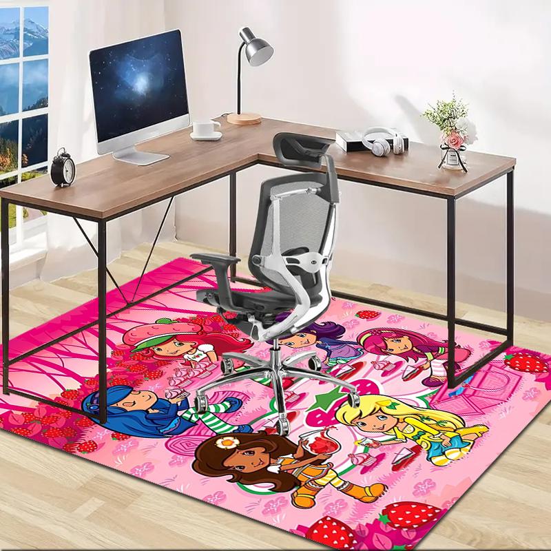 1pc Strawberry Princess5 Design Area Rug - Non-Slip, Soft & Cozy Floor Mat for Living Room, Bedroom, Office - Indoor/Outdoor Decorative Carpet