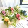 Nordic Simulation Flower 5-Forked Persian Grass Rose Fake Flower Decorate Wedding Venue with Floral Bouquets  Decorations Shooting Props