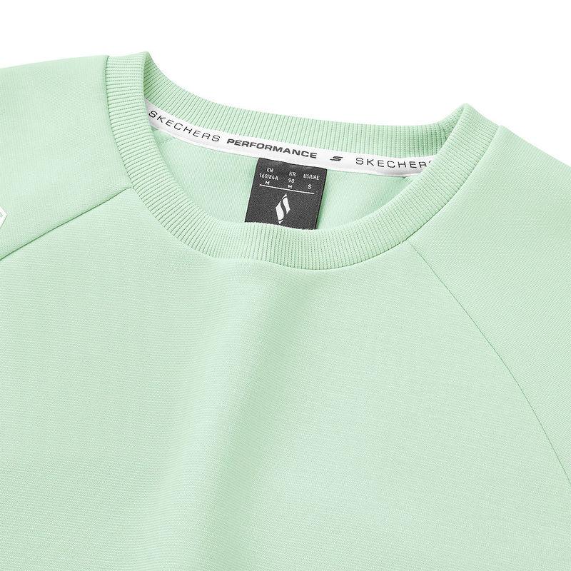 Skechers Comfort Sports Series Fashion Simple Round Neck Pullover Long Sleeve Sweatshirt Women sweatshirt Lily-Green P125W024-0215