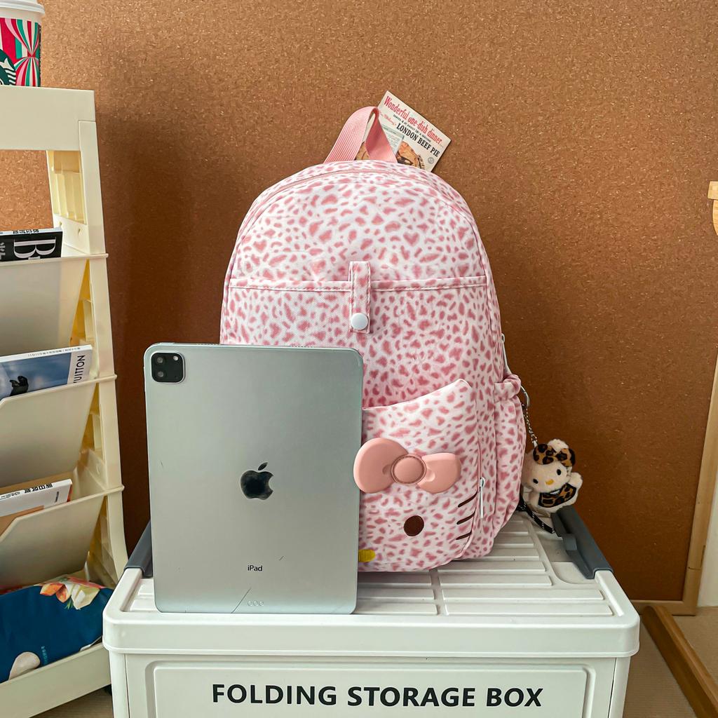 Schoolbag Japanese cartoon KT cat leopard print backpack new children's backpack cute high value primary school bag
