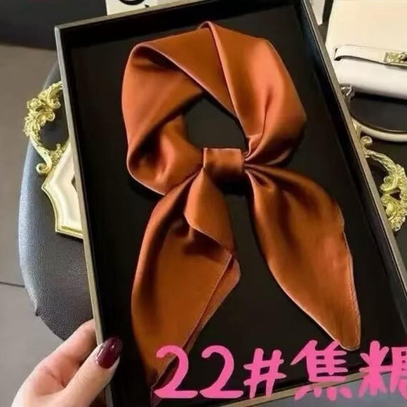 Foulard Quadrato 70cm in Raso Imitazione Seta Tinta Unita Donna Elegante Semplice Versatile per Collo Fascia Decorativa