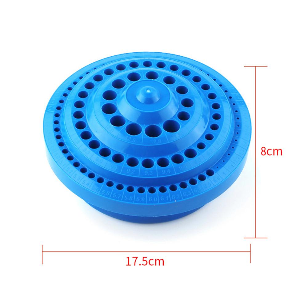 100 Holes Drill Bits Organizer Case Round Shape Drill Bit Container Scale Display 360 Degree Rotating for Drill Grinding Head