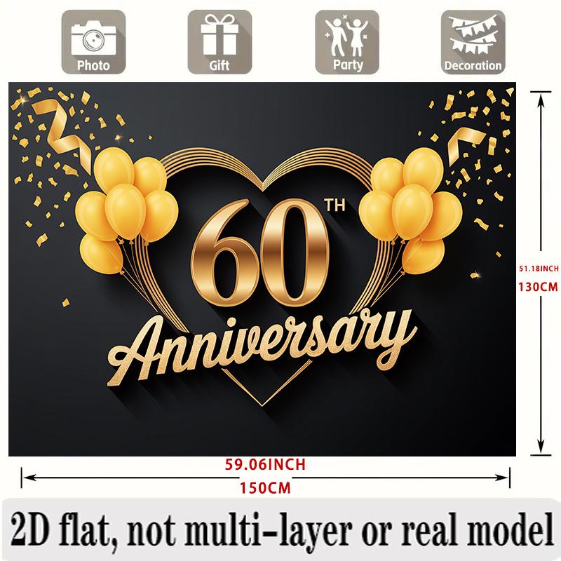 Birthday Party Backdrop Gold Polyester Banner Photo Booth Decoration 73