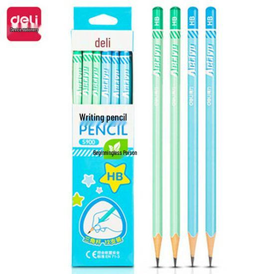 Deli Perforated 2B Pencils - HB Children's Writing & Correction Set