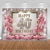 40th birthday party decorations, backdrop, black and gold theme, balloon banner, photo studio props4843