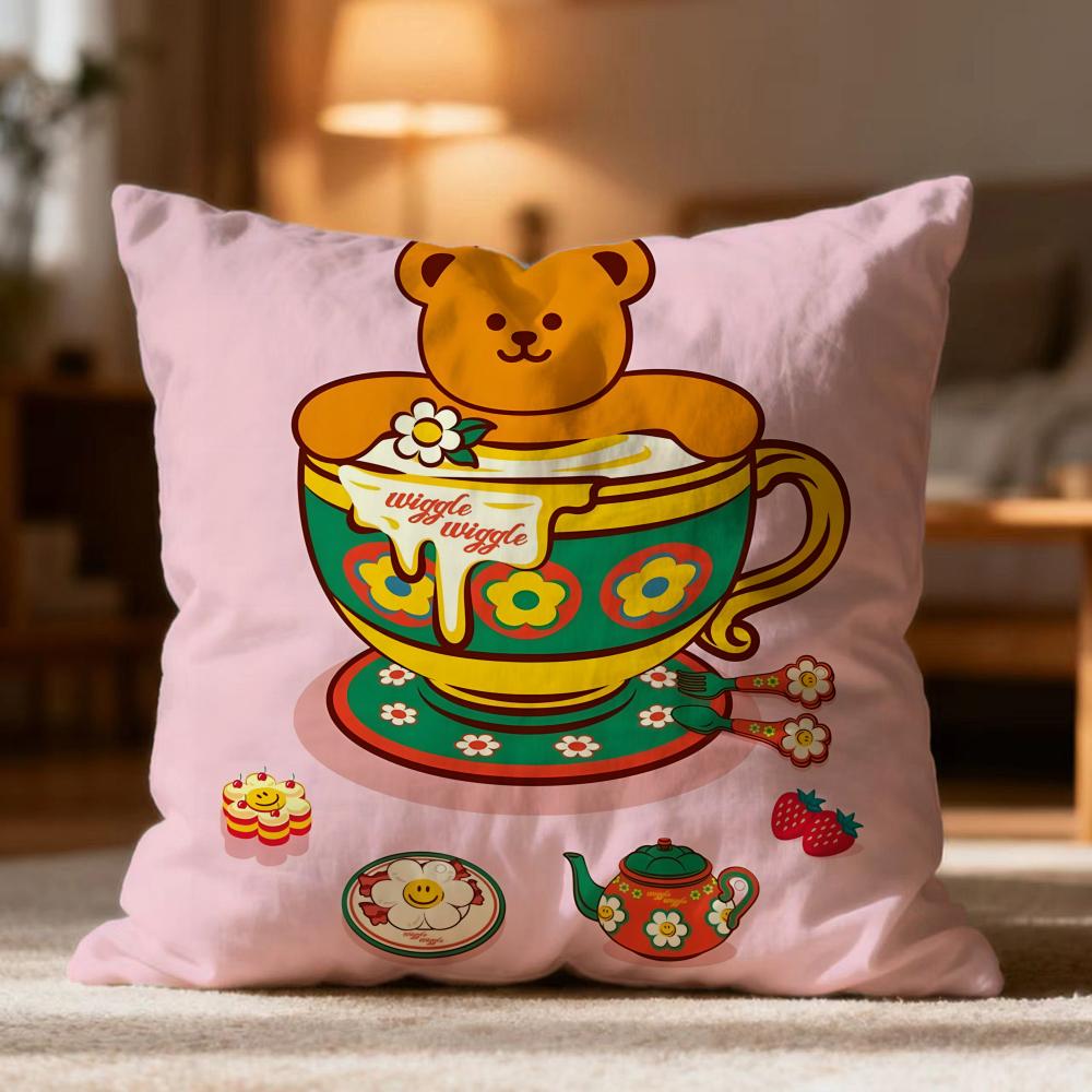 Fashion W-Wwiggle wiggleer Cushion Cover Soft Washable Pillow Case Multi-Scene for Couch Bed Travel Office Use