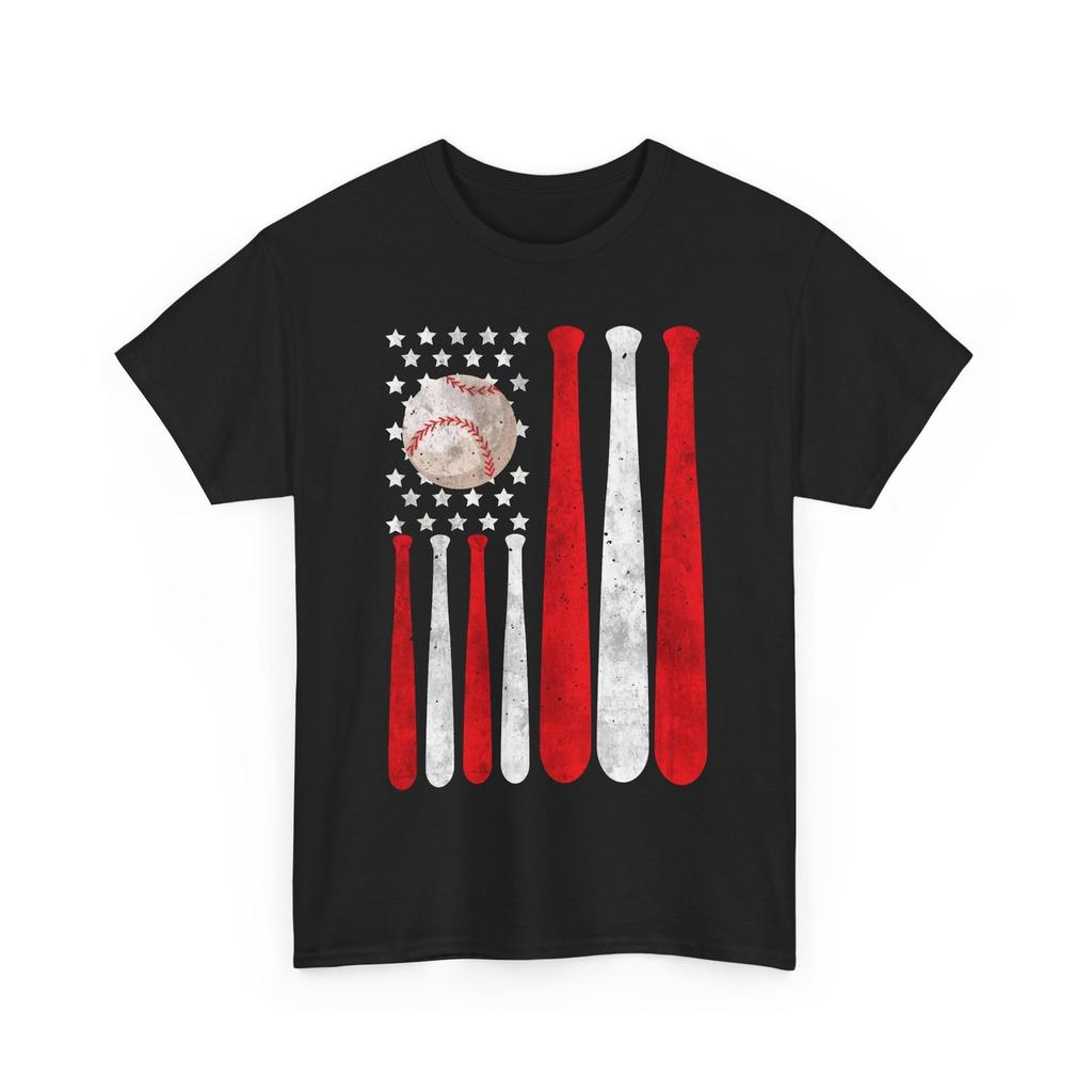 American Flag Baseball T-Shirt, Sports Fans Baseball Lovers Women Men Shirt