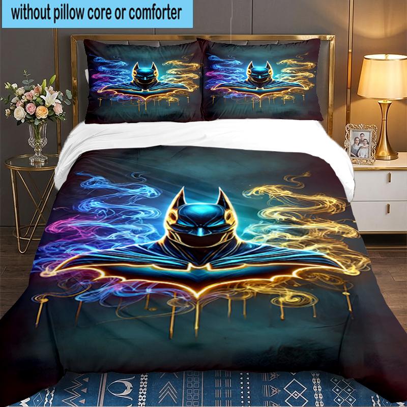 3PCS Breaks Through Bat Bedding set,Ideal For1pc Duvet Cover And 2pcs Pillowcases Perfect for Christmas gift,Ideal for Bedroom, Dormitory