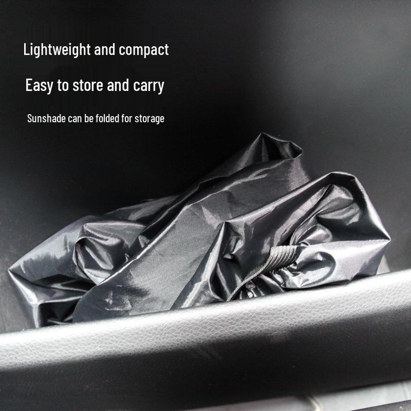 Universal Car Steering Wheel Cover - 190T Silver, 42CM, with Sunshade and Heat Insulation Protection