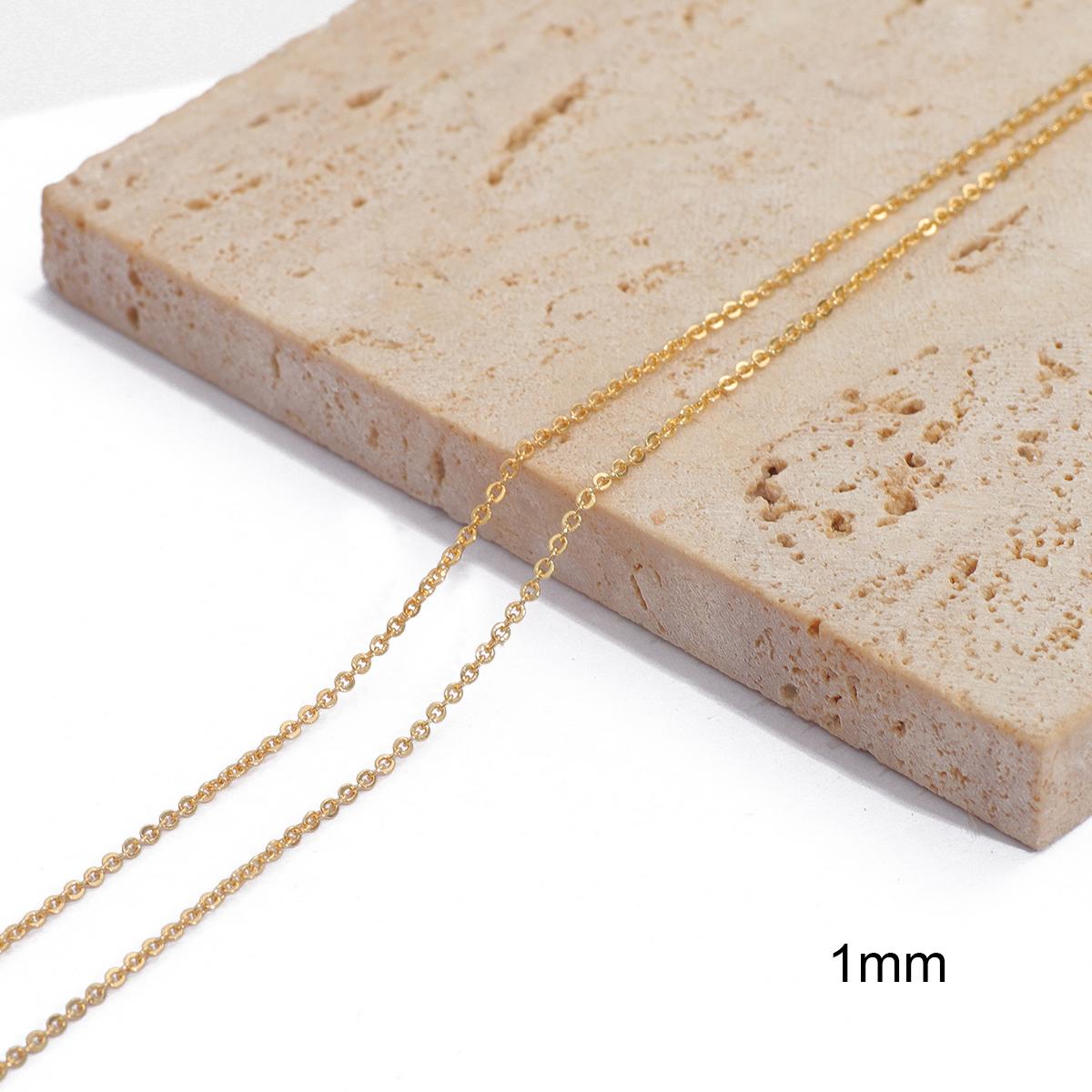 

1 метр 18-каратного золота позолоченная звеньевая цепочка для ожерелья для изготовления ювелирных изделий аксессуары 1mm