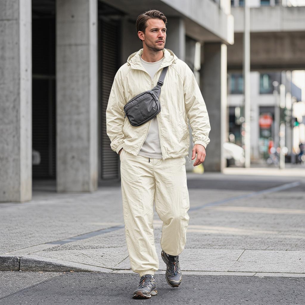 Men's Sun Hoodie Jacket and Pants Set Quick Dry Lightweight for Outdoor Sports