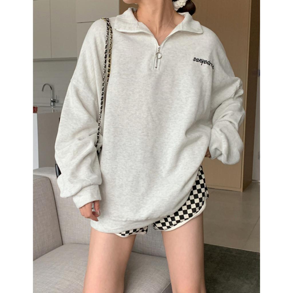 Women's Fashionable Loose Zipper Sweatshirt