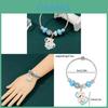 Doraemon Crystal Beaded Bracelet With Card Cartoon Pendant For Gift Giving