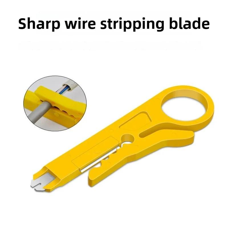 3pcs black/blue/yellow portable wire stripping pliers small wire stripping knife wire cutting tool network cable crimping pliers