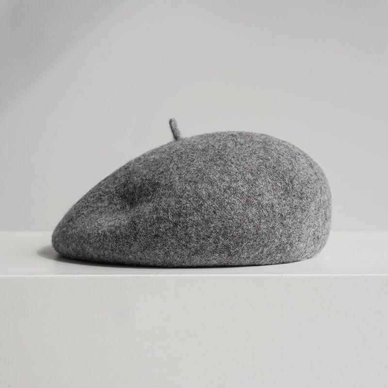 

New autumn and winter beret women s wool bud painter hat red retro big head circumference L(58-60cm)