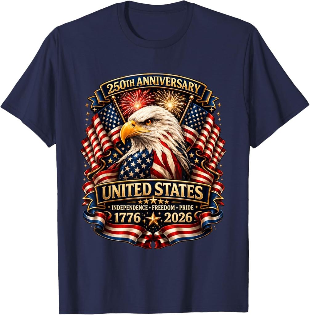 250. Jubiläum USA Patriotischer Adler 250. 4. Juli 2026 Unisex T-Shirt
