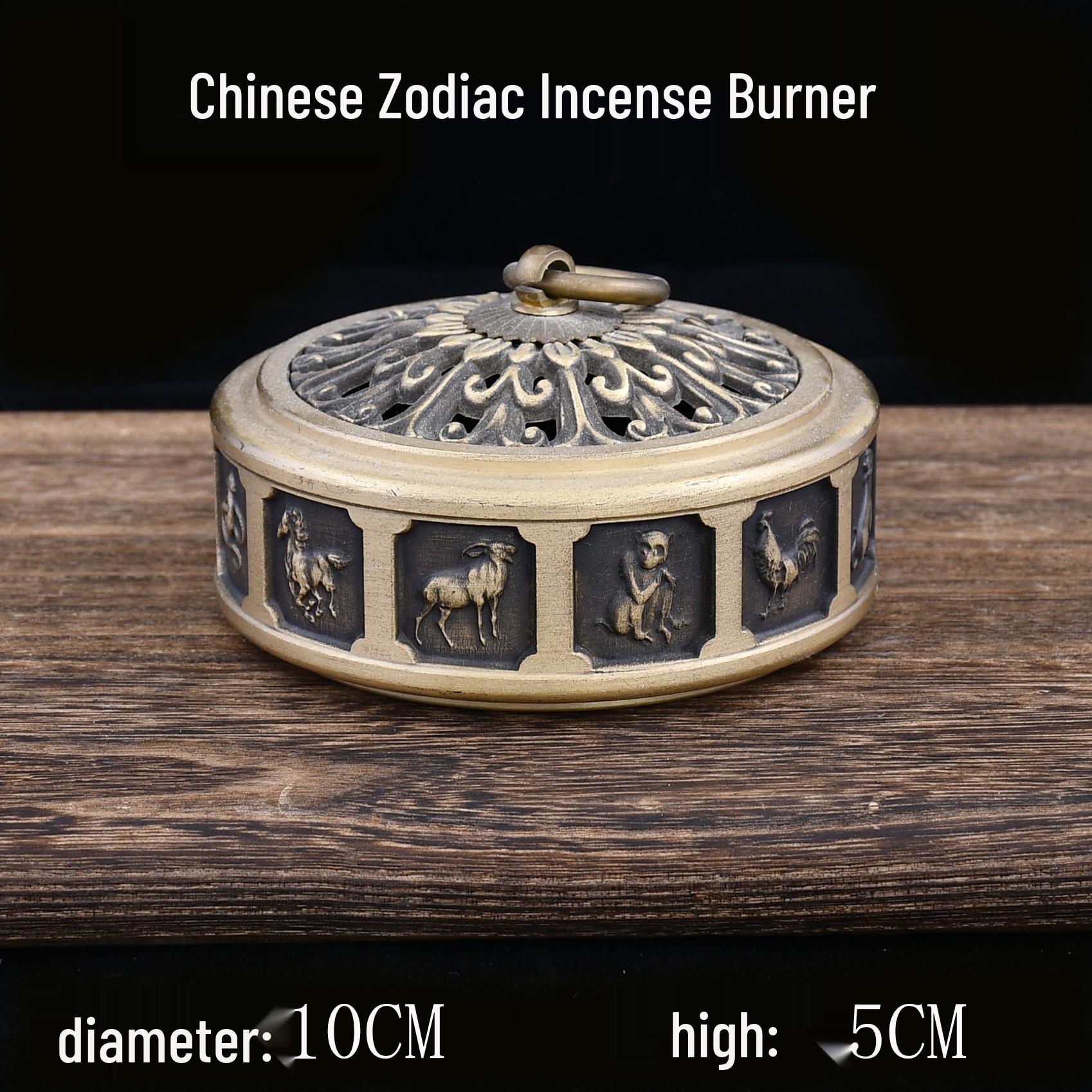 Bronze Zodiac Incense Burner for Home Decor