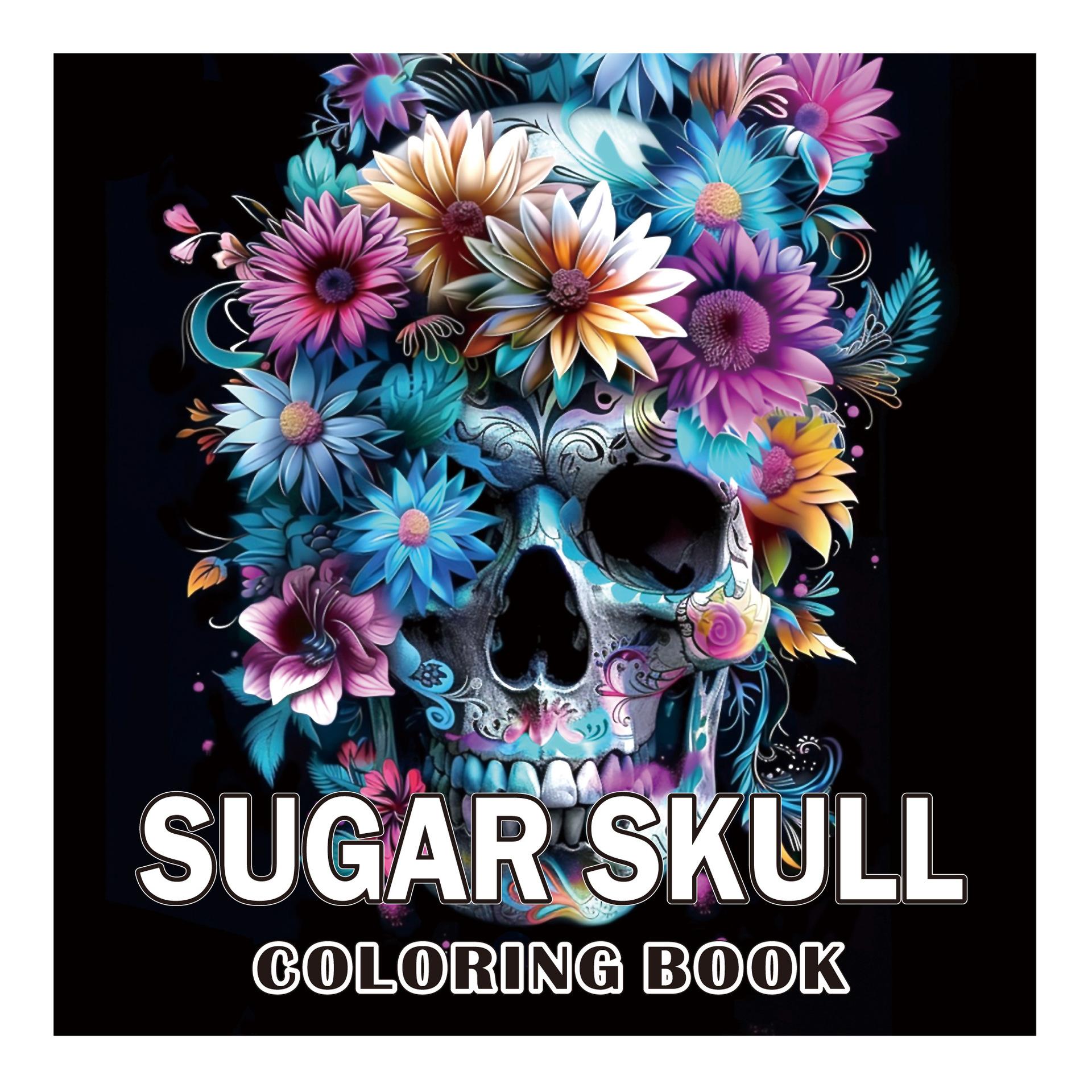 Bview Art Skull Demon Fantasy Coloring Book for Adults: 24 Creative Doodle Illustrations