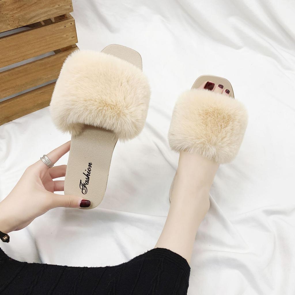 2025 Fall/Winter New Fashionable Furry Slippers for Women - Outdoor Wear & Indoor Home Slippers for Ladies - Winter