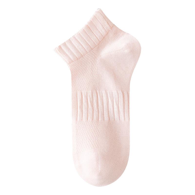 

Женские бесшовные летние носки, из чистого хлопка, антибактериальные, сетчатые, дышащие носки-лодочки, тонкие носки до щиколотки 1 pair светло-розовый