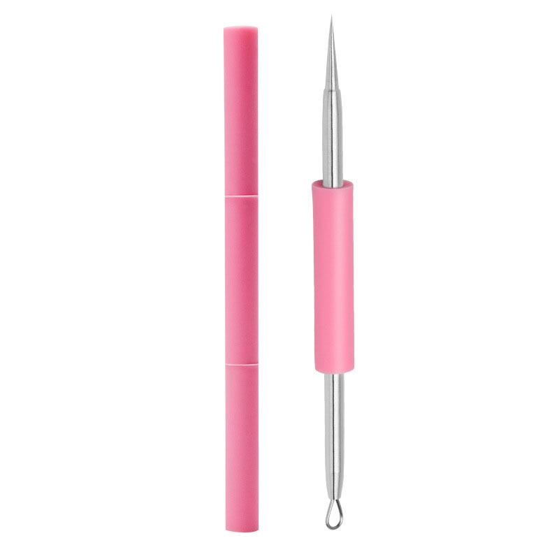 Double-Ended Blackhead & Pimple Extractor with Silicone Beauty Needle