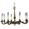 Vintage 1950s Rococo Chandelier 8 Light Antique Brass Copper Ceiling Light Fixture Luxury Home Decor