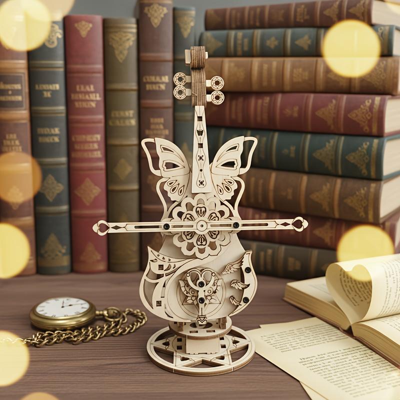 Decorative Logo Cello Model Kit - Handmade Wooden Cello DIY Display Item, No Electricity Required, No Moving Parts