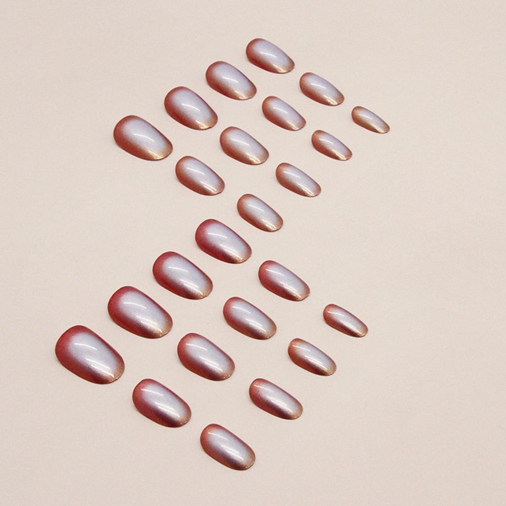 Aurora Short Round False Nail No Fading Long Lasting Resin False Nail for Lady Beauty Nail Makeup