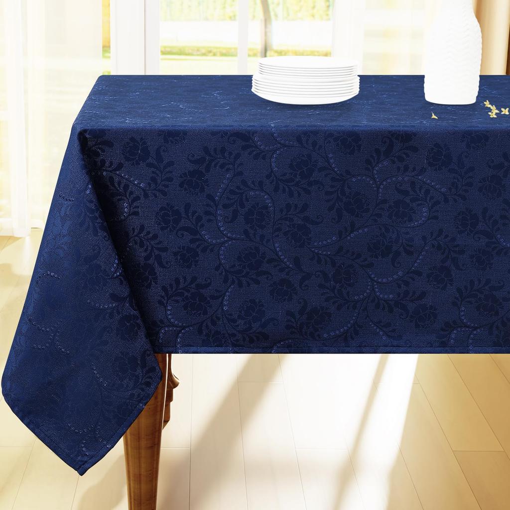 HAPIHAPPY Round Tablecloth Leaf Twig Diagram Polyester Tablecloth Rectangular For Banquet Hook Jacquard Table Cloth Waterproof