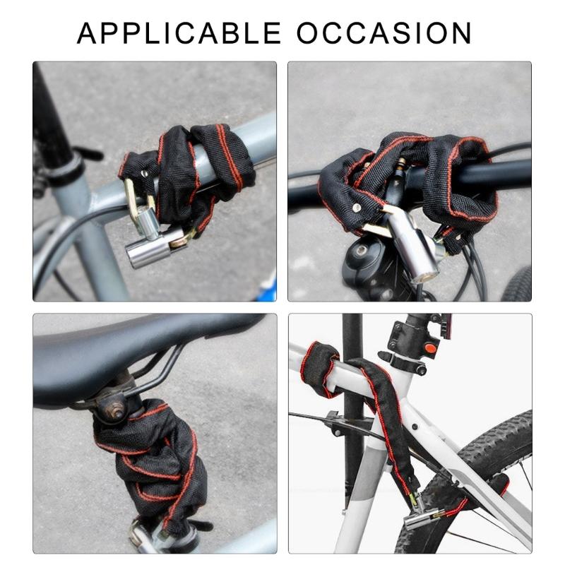 Bicycles Chain Lock, Heavy Duty Anti Theft Bike Chain Lock with 2 Key, Bicycles Chain Lock for Motorcycle Electric Bike