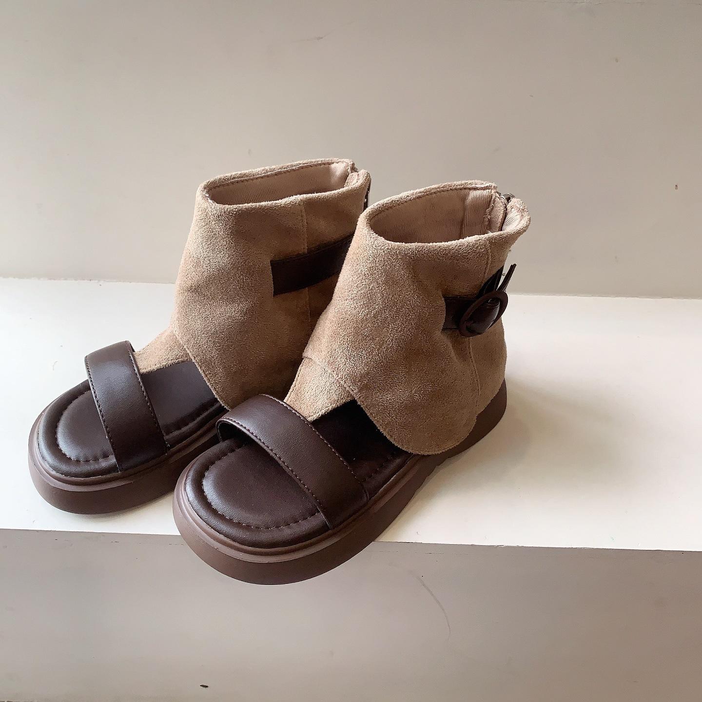

Children s Sandals Girls Pants Boots Low Cool Boots Girls Princess Boots High Top Roman Shoes 26 коричневый