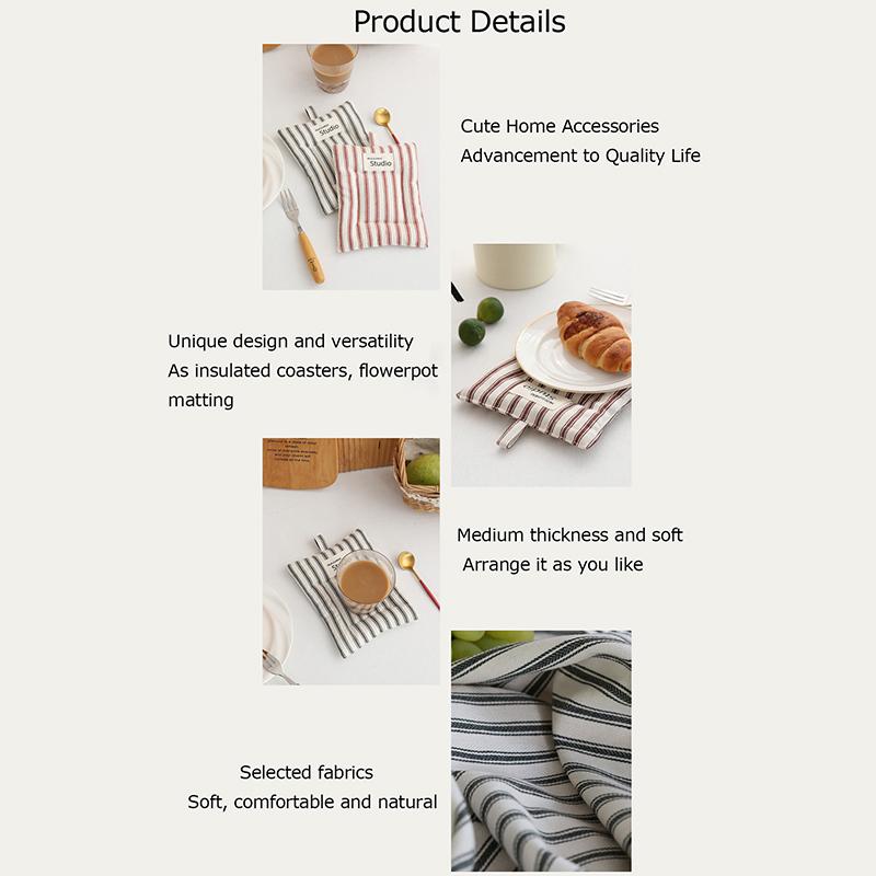 19,5x15cm Kaffeetassenuntersetzer Einzigartig Rechteckig Anti-Rutsch Streifenmuster Hitzebeständig Isolierend Zuhause Tischdekoration Zubehör