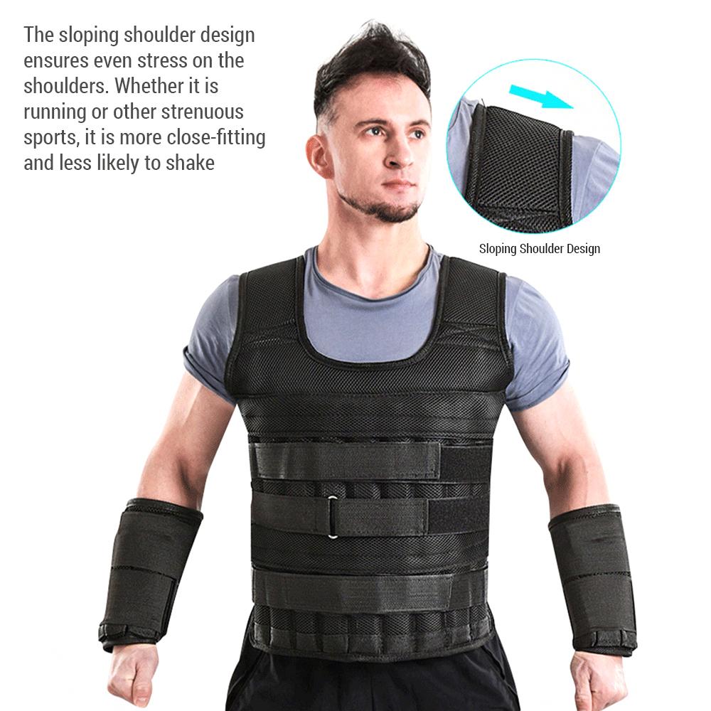 Adjustable Weighted Vest 10kg Workout Weight Vest with Wrist Weights and Leg Weights