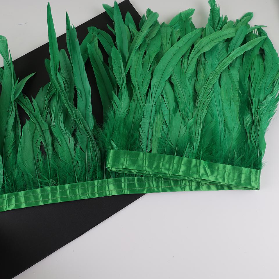 10Meters Rooster Tail Feathers Trim 25-30Cm Coque Feathers Trimming For Handiwork Crafts Carnival Dress Skirt Costumes Plumes