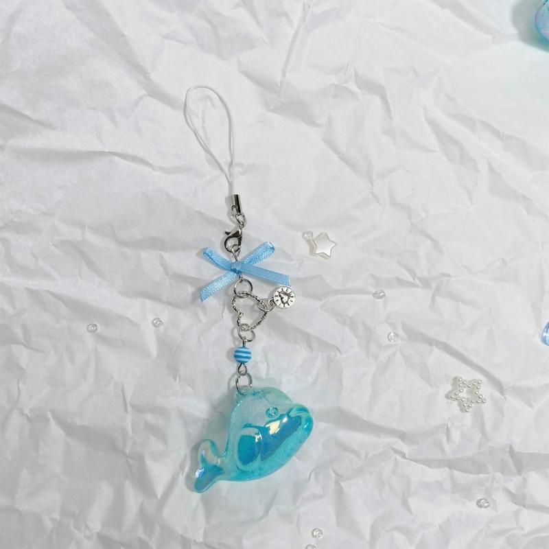 Multicolor Resin Whale Keychain Stylish Beadwork And Decoration Gift For Her