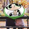 1PC The Powerpuff Girls Umbrella Portable Folding Umbrella Iron Frame Hole Bone Structure Outdoor Home Umbrella A1