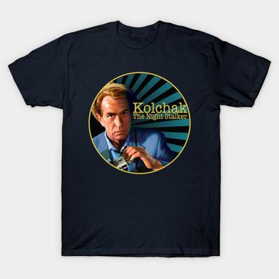 Asian Size Men Black Print T-shirt Kolchak No-Cut Heat Transfer Print Cotton Tshirt