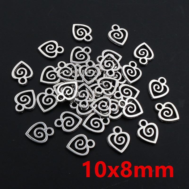 11x8mm 30pcs Antique Silver Plated Gold Colors Rhodium Swirl Handmade Charms Pendant:DIY for Bracelet Necklace