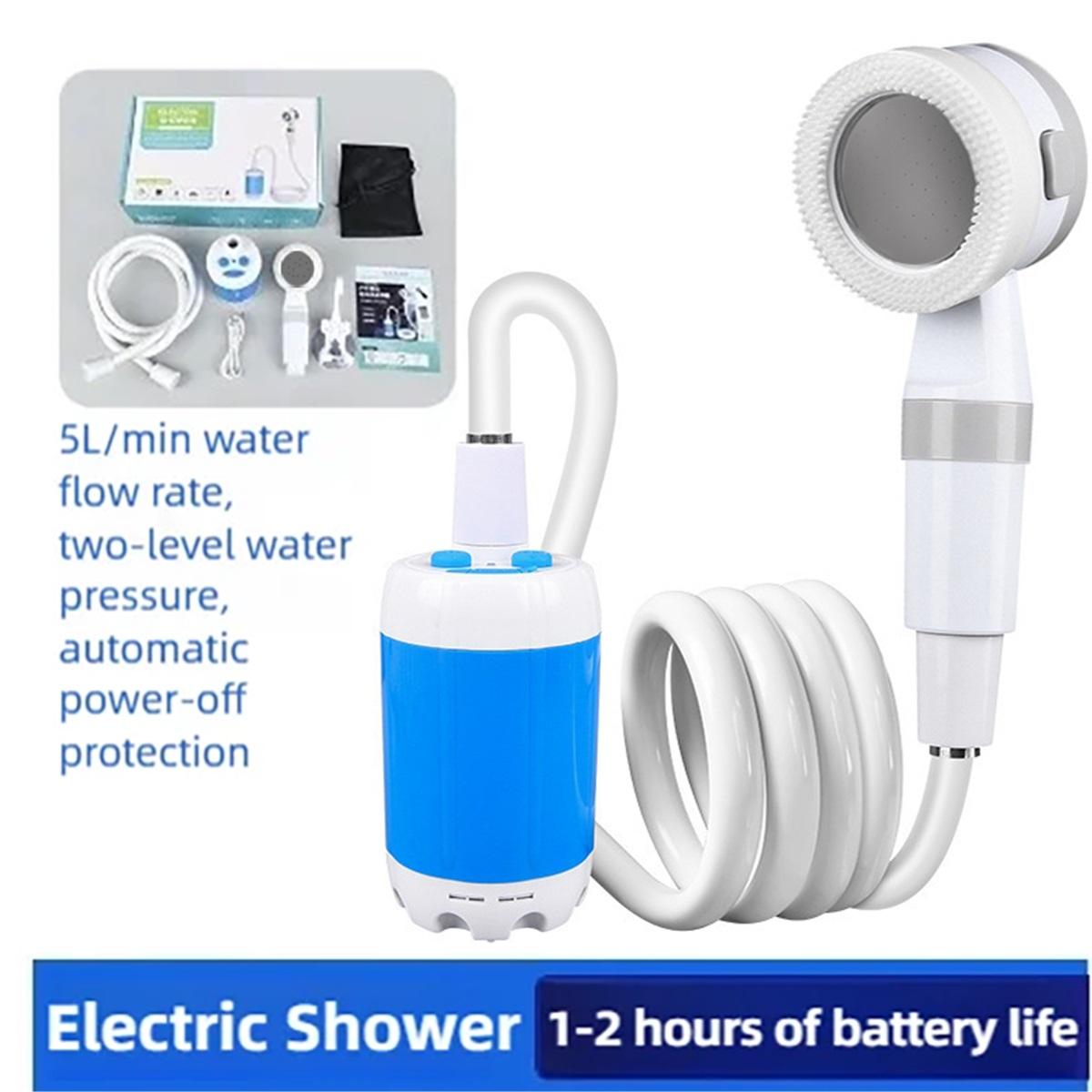Pompe de Douche de Camping Portable avec Affichage Numérique 4000mAh Pompe de Douche Électrique Rechargeable Améliorée Camping Plage Dortoir