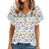 Linen Tops For Women Summer V Neck Short Sleeve Length Sleeve Womens Tops  Casual Loose Fit Blouses