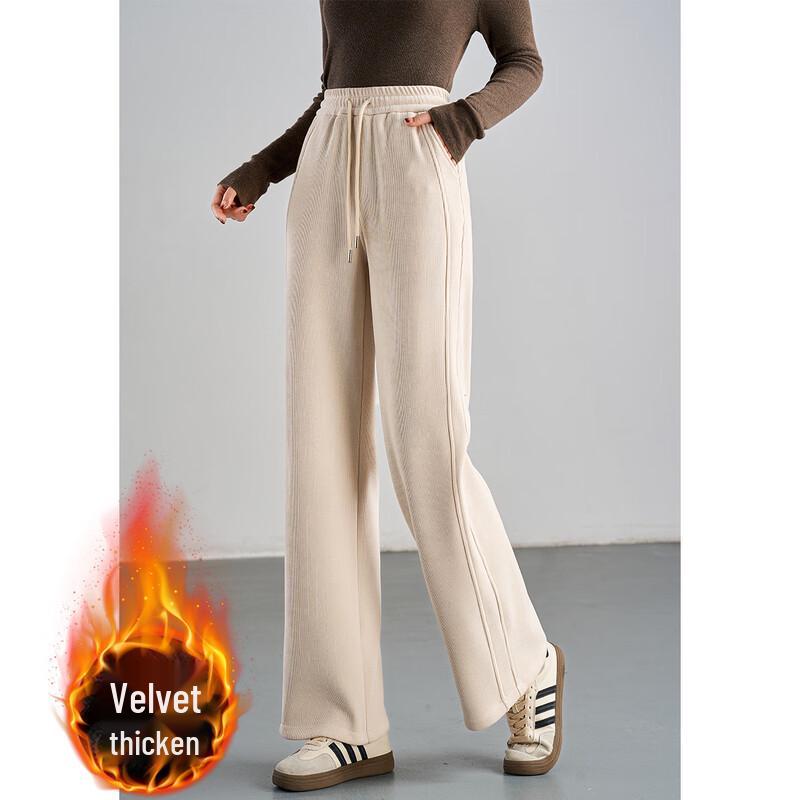 

Women s High-Waisted Drawstring Wide-Leg Straight Pants XL