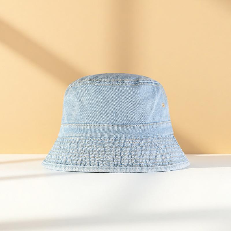 Bucket Hat Japanese Simple Casual Denim Bucket Hat Student Korean Version Basin Hat Men