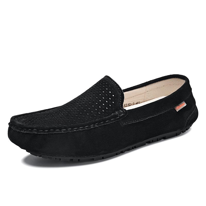 Breathable Casual Leather Mens Shoes Slip On Summer Loafers Hot Sale Driving Shoes Ultra-light Male Moccasins Leisure Walk Flats