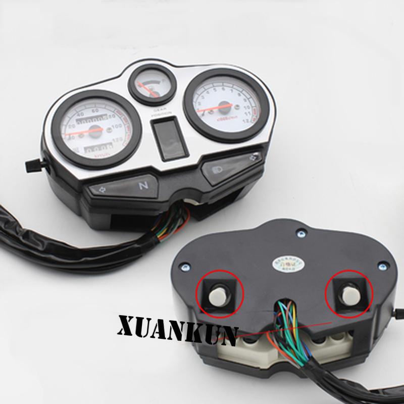 XUANKUN Motorcycle Odometer Instrument 125K Meter Assembly HJ125-A/R Meter Tachometer Assembly