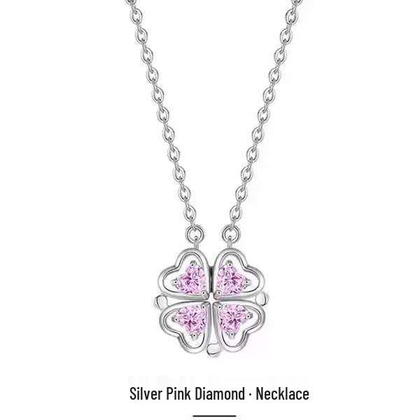 Trendy Four-Leaf Clover Titanium Steel Necklace for Women - High-End Design