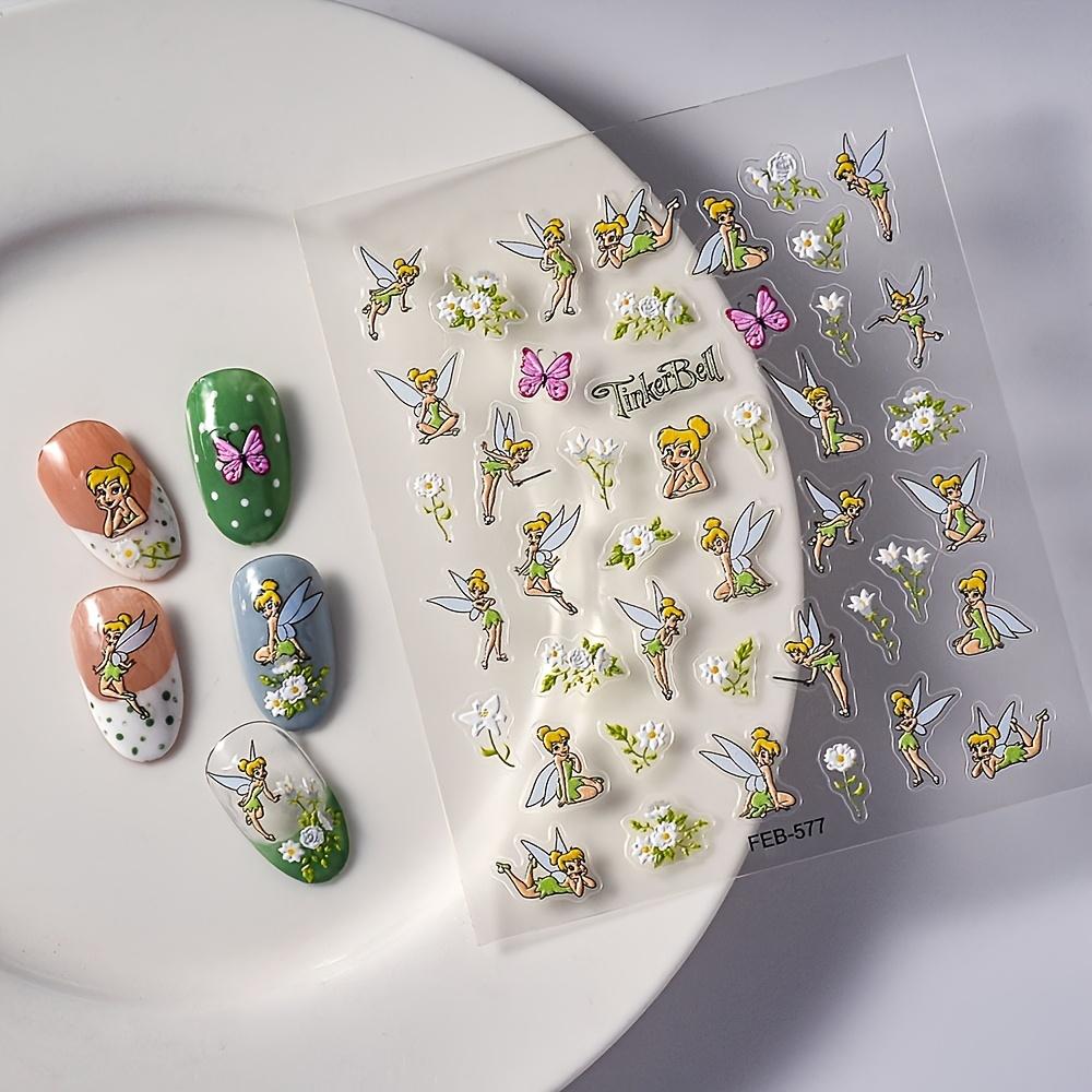 Nail Art Stickers, Flower Fairy Glitter Decals Premium Flatback Manicure Stickers, Colorful Butterfly Fairy Nail Decals