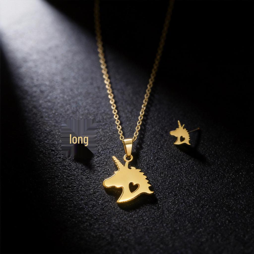 European Fashion Star & Moon Clavicle Necklace and Earring Set
