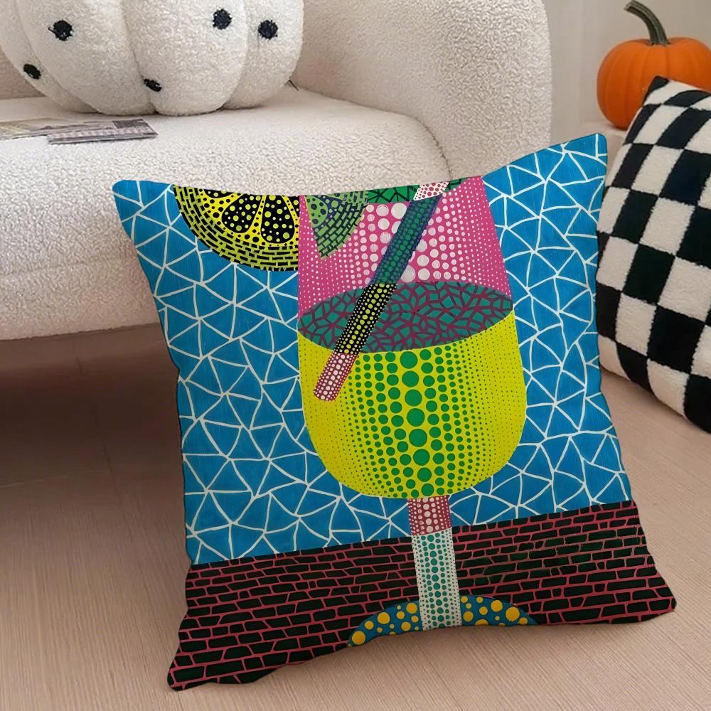 DOT ART YYAYOI KUSAMA Cushion Cover Throw Pillow Cover Hidden Button Durable Polyester Chair Cushion